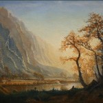 Carol Guidi after Alfred Bierstadt Sunrise Yosemite Valley Oil on panel 32x20